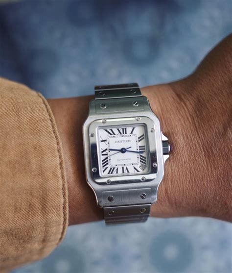 cartier santos galbee 29mm on wrist|cartier santos galbee xl 2823.